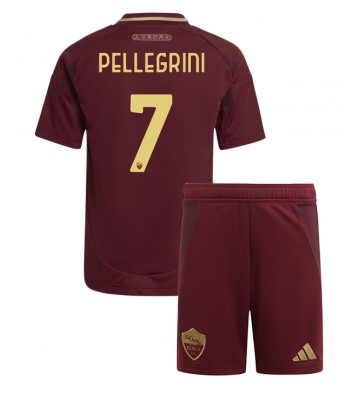 AS Roma Lorenzo Pellegrini #7 Primera Equipación Niños 2024-25 Manga Corta (+ Pantalones cortos)